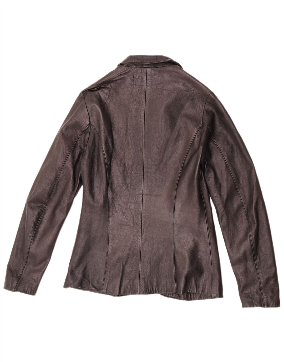 Vintage dame 1 knap læder blazerjakke IT 42 Medium Sort
