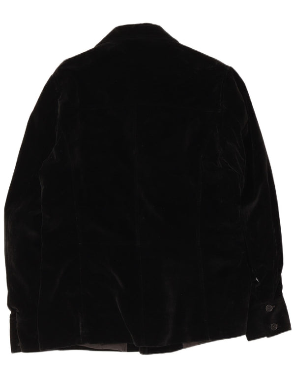 Kostume National Herre Velvet Double Breasted Coat IT 52 XL Sort Bomuld