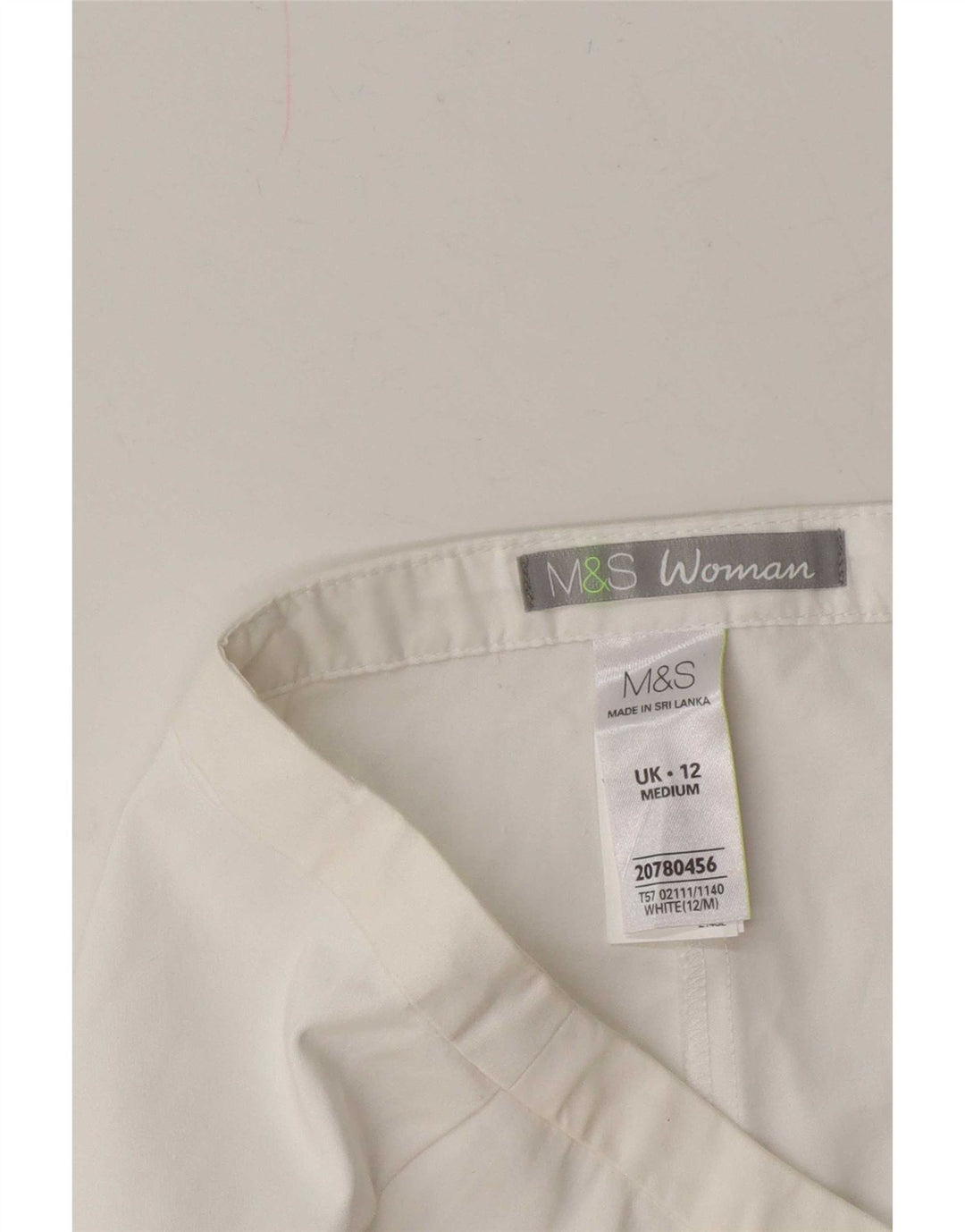 Marks & Spencer Dame Capri Bukser UK 12 Medium W30 L21 Hvid Bomuld