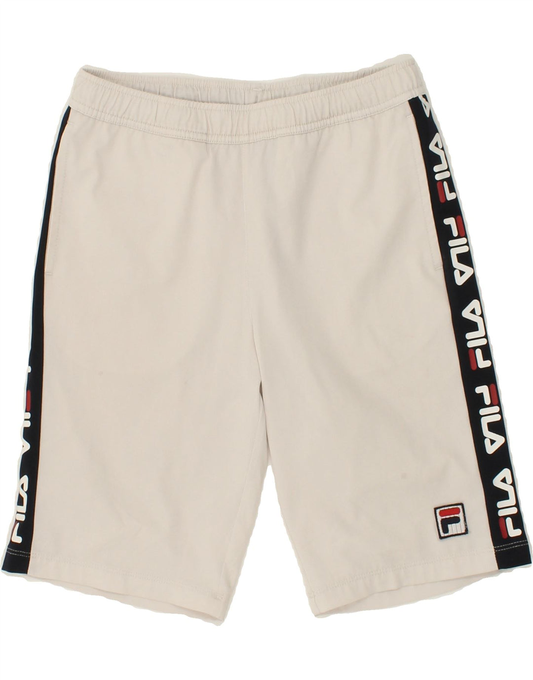 FILA Boys Graphic Sport Shorts 11-12 Years White Colourblock Vintage Fila and Second-Hand Fila from Messina Hembry 