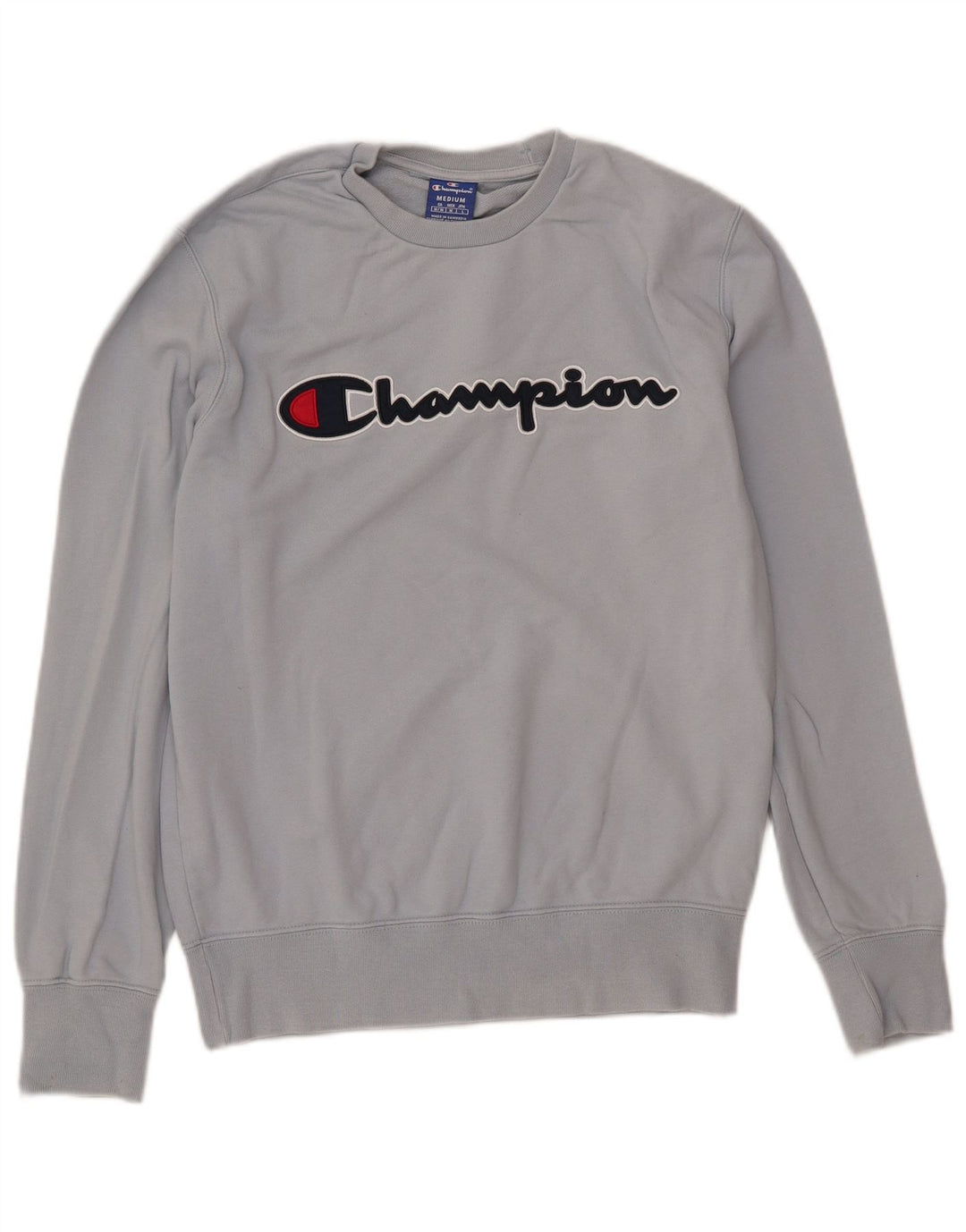 Champion Herre Grafisk Sweatshirt Jumper Medium Blå Bomuld