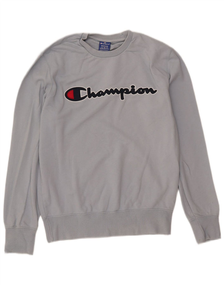 Champion Herre Grafisk Sweatshirt Jumper Medium Blå Bomuld