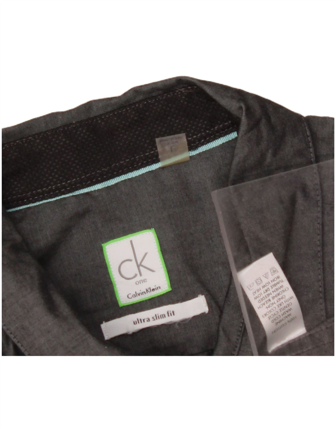 CALVIN KLEIN Kortærmet Slim Fit-skjorte til mænd Stor grå bomuld