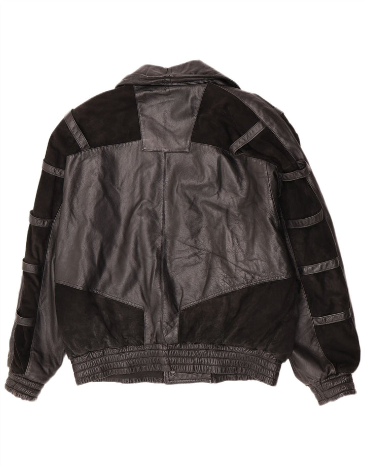 Vintage Herre Bomber Læderjakke UK 40 Large Black