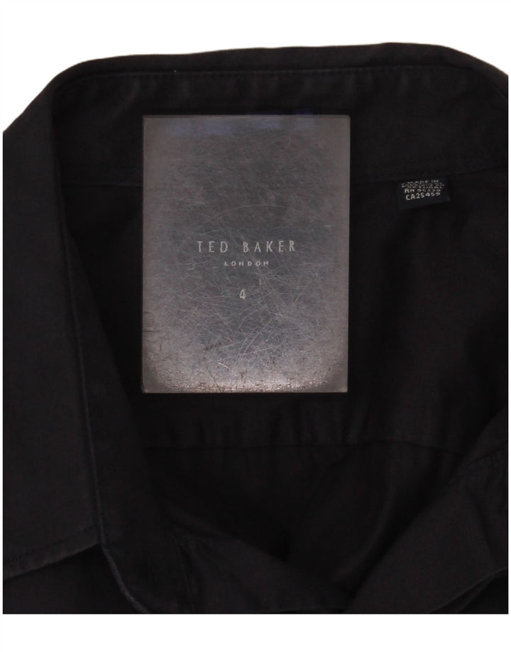 TED BAKER Herre Military Shirt Størrelse 4 Large Navy Blue