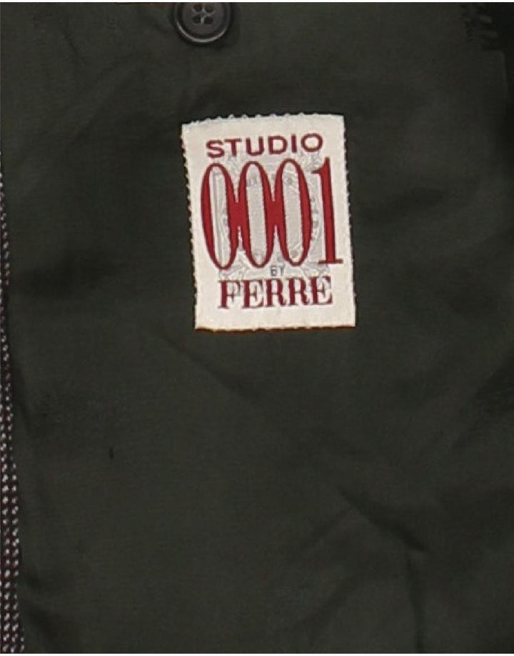 FERRE Mens 3 Button Blazer Jacket UK 40 Large Navy Blue Flecked Vintage Ferre and Second-Hand Ferre from Messina Hembry 