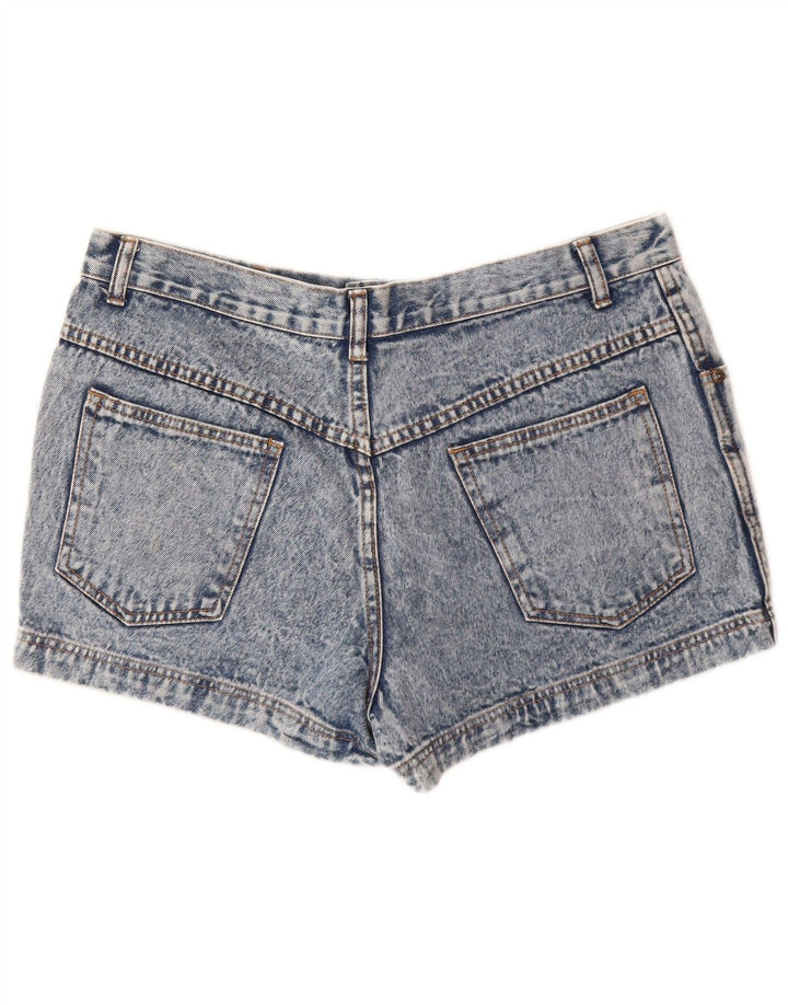 BERTO LUCCI Dame Denim Shorts W34 Large Blue Bomuld