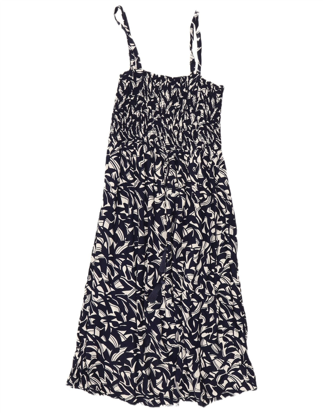 MARKS & SPENCER Womens Abstract Pattern Slip Dress UK 16 Large Navy Blue