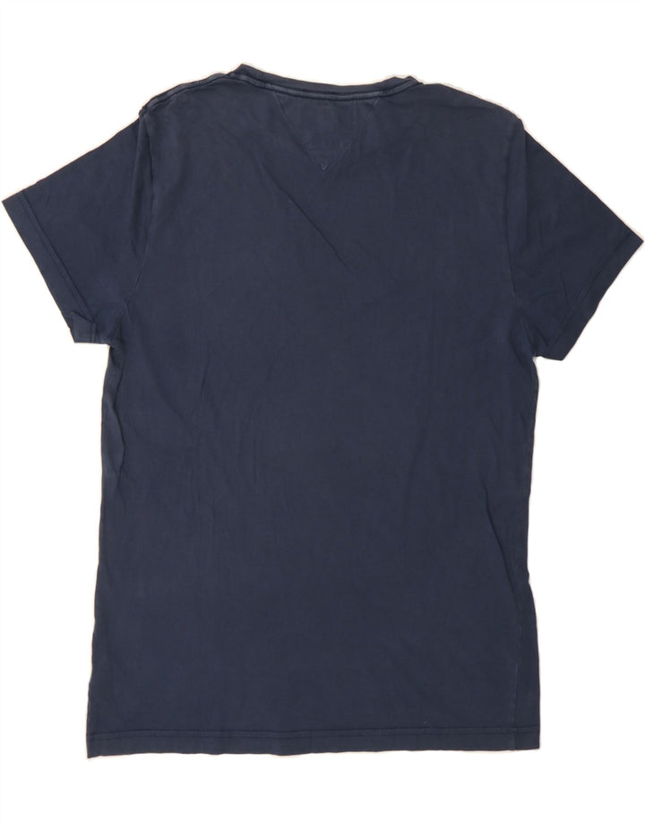 TOMMY HILFIGER Mens Graphic T-Shirt Top Medium Navy Blue Cotton Vintage Tommy Hilfiger and Second-Hand Tommy Hilfiger from Messina Hembry 