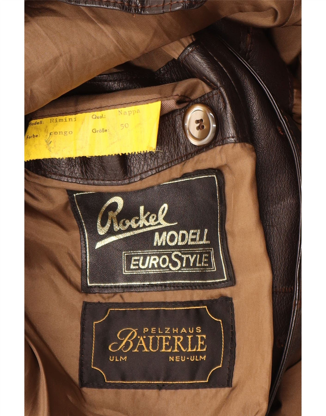 Vintage dame læderjakke IT 50 XL brunt læder