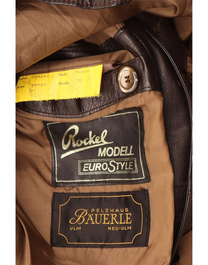 Vintage dame læderjakke IT 50 XL brunt læder