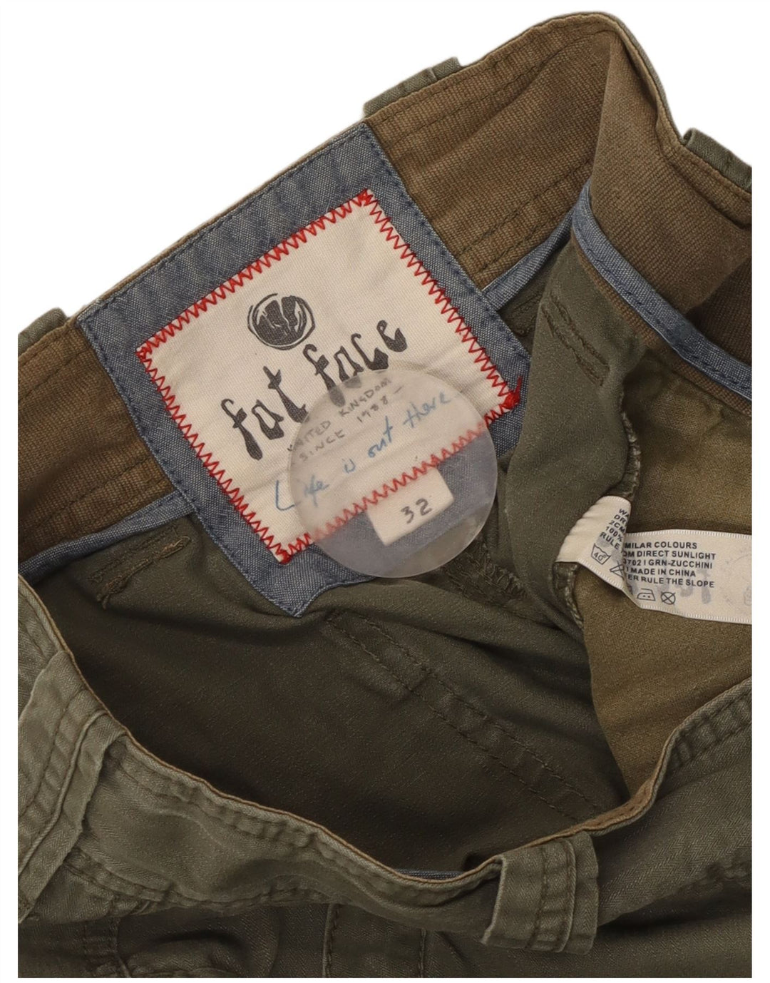 Fat Face Herre Cargo Bermuda Shorts W32 Medium Khaki Bomuld