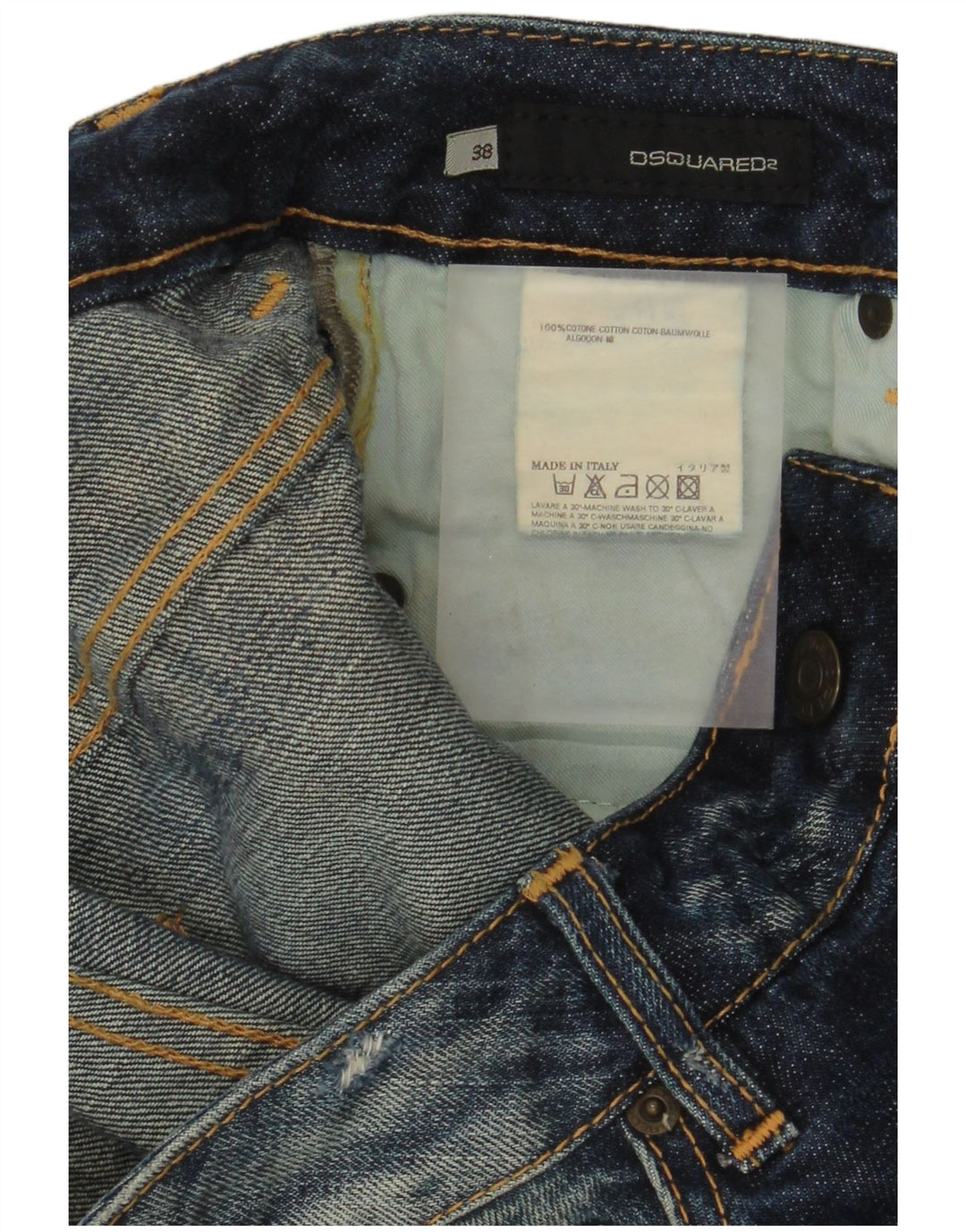 Dsquared2 Dame Distressed Slim Jeans IT 38 XS W28 L29 Blå Bomuld