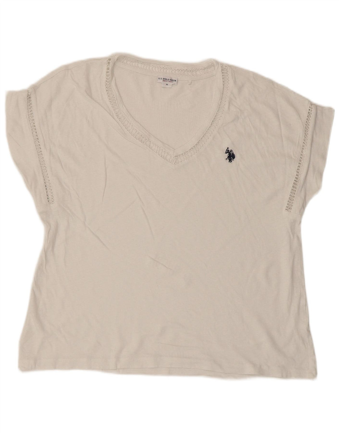 U.S. Polo Assn. Dame T-Shirt Top UK 14 Medium White