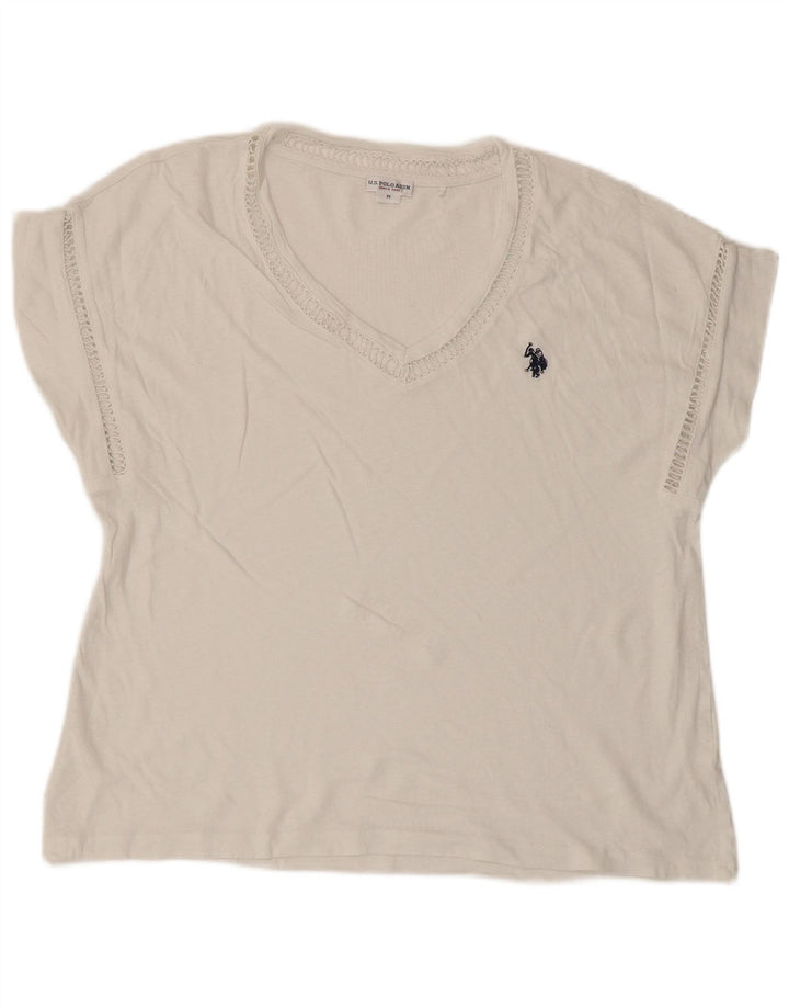 U.S. Polo Assn. Dame T-Shirt Top UK 14 Medium White
