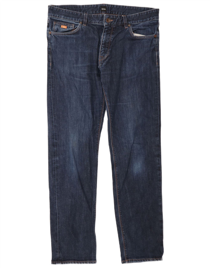 Hugo Boss Herre Slim Jeans W34 L32 Blå Bomuld