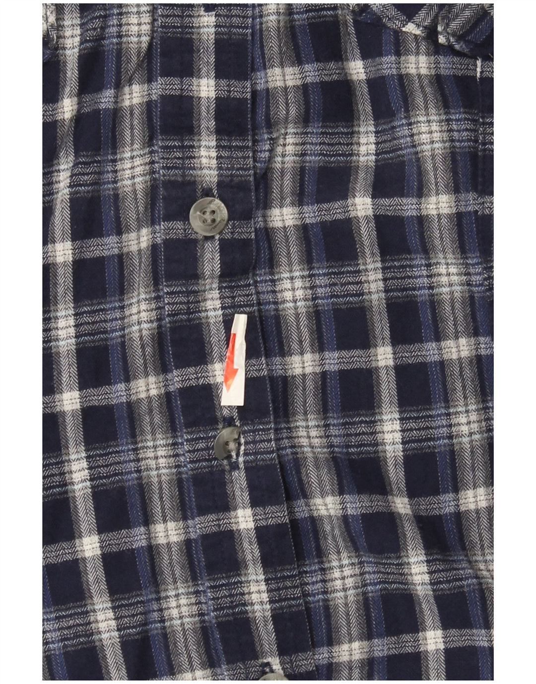 Eddie Bauer Dame Flanelskjorte UK 14 Medium Navy Blue Ternet Bomuld