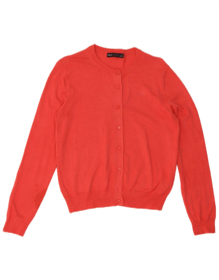 Marks & Spencer Dame Cardigan Sweater UK 12 Medium Red Viscose