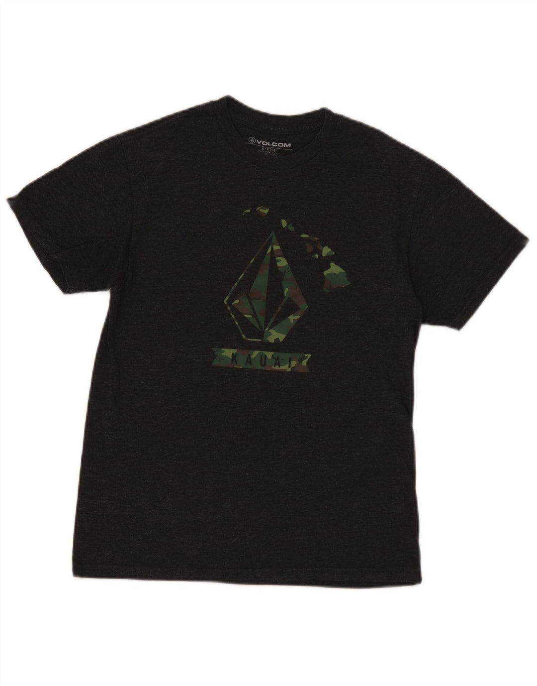 Volcom Herre grafisk T-shirt Top Lille grå Flecked Bomuld