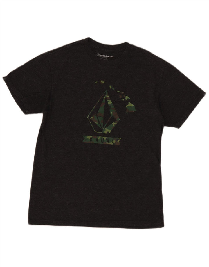 Volcom Herre grafisk T-shirt Top Lille grå Flecked Bomuld