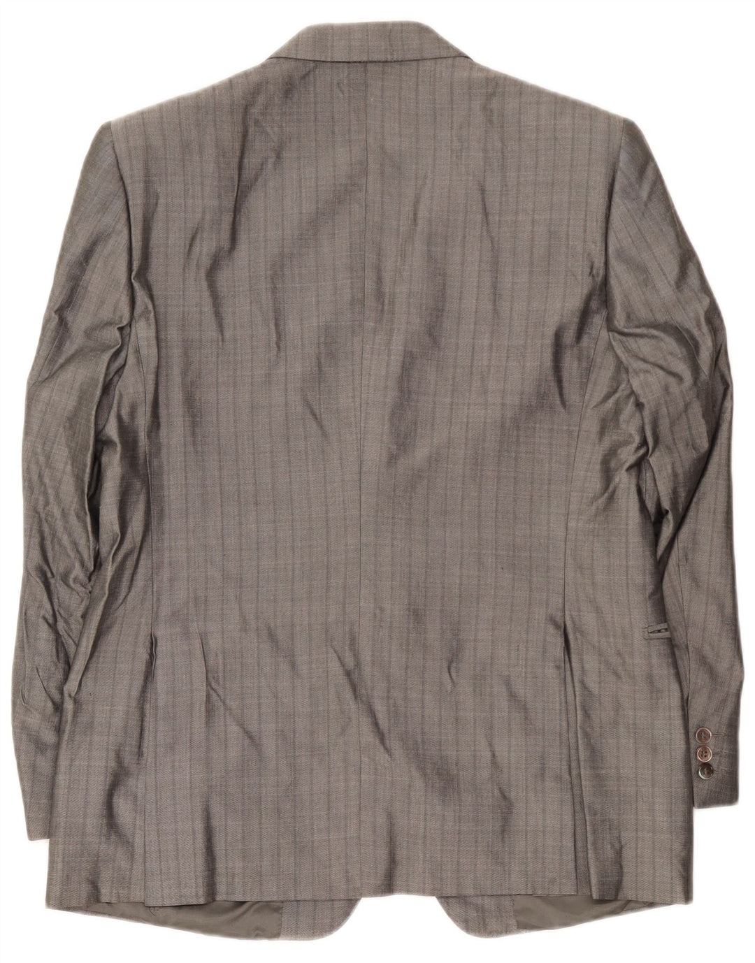 Pierre Cardin Herre 2-knaps blazerjakke UK 38 Medium Grå Stribet Silke