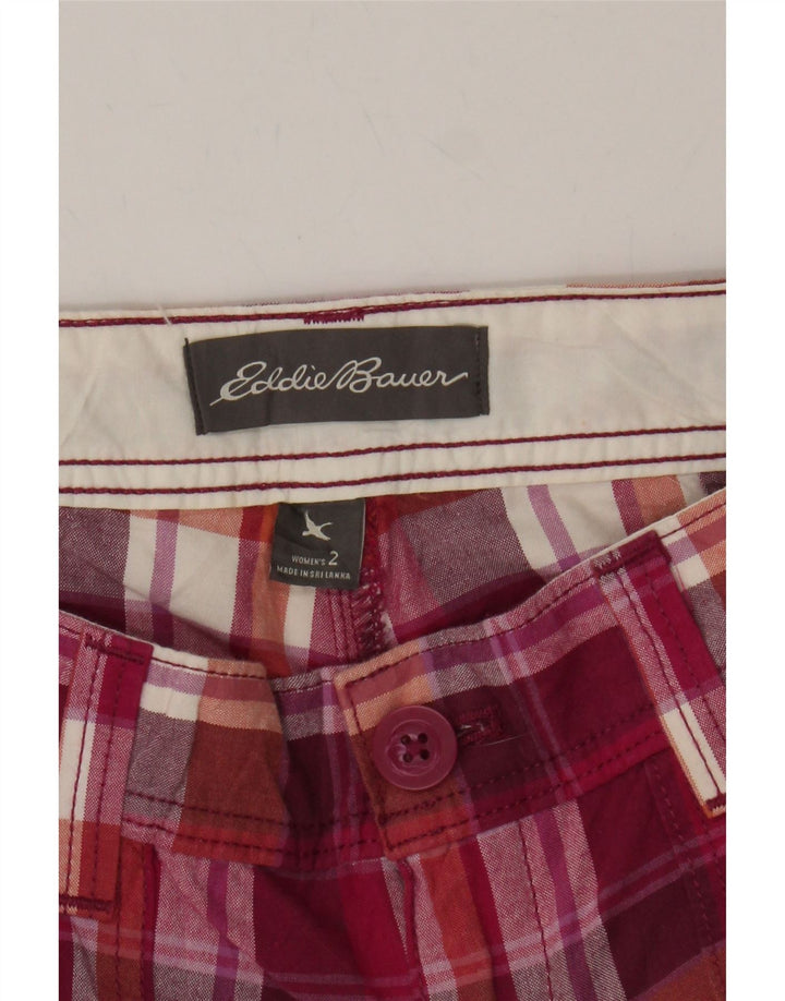 EDDIE BAUER Womens Chino Shorts US 2 XS W30 Red Check Cotton Vintage Eddie Bauer and Second-Hand Eddie Bauer from Messina Hembry 