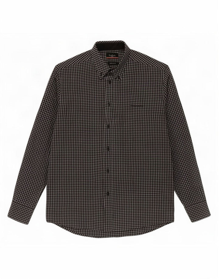 Pierre Cardin Herre Paris-skjorte Medium Sort Ternet Polyester