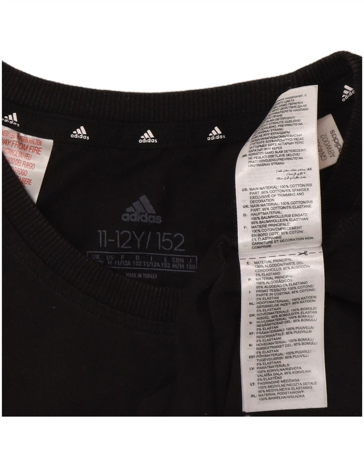 Adidas drenge grafisk t-shirt top 11-12 år sort bomuld