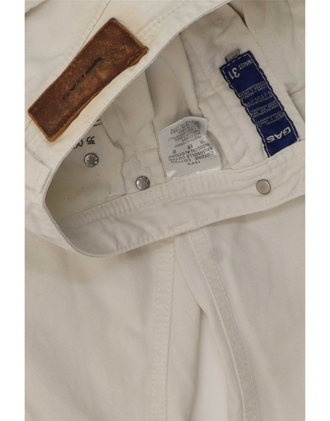 Gas Dame Slim Jeans W31 L34 Hvid Bomuld