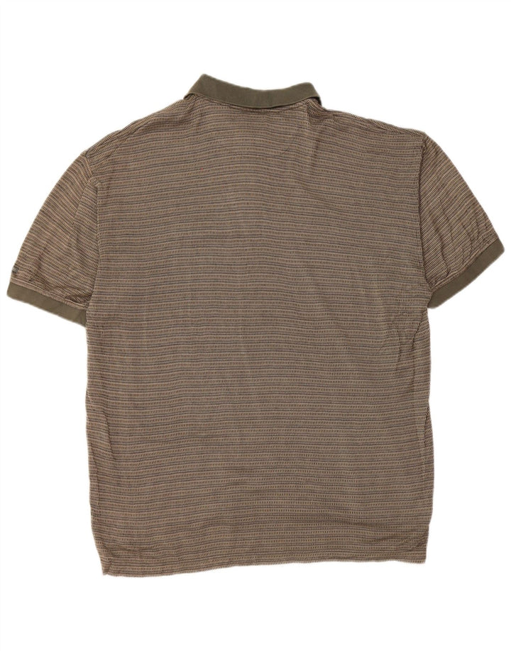 IZOD Poloshirt til mænd Medium Khaki stribet bomuld