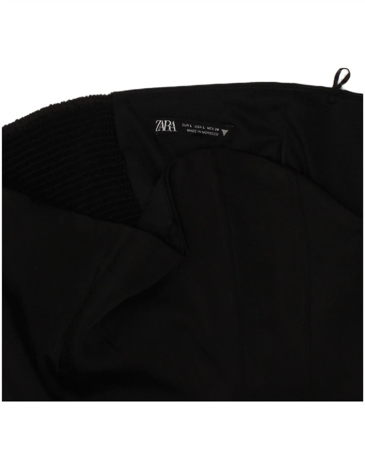 ZARA Womens Corset Top Large Black Polyester Modern