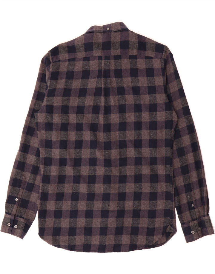 FRENCH CONNECTION Mens Flannel Shirt Medium Navy Blue Check Cotton Vintage French Connection and Second-Hand French Connection from Messina Hembry 