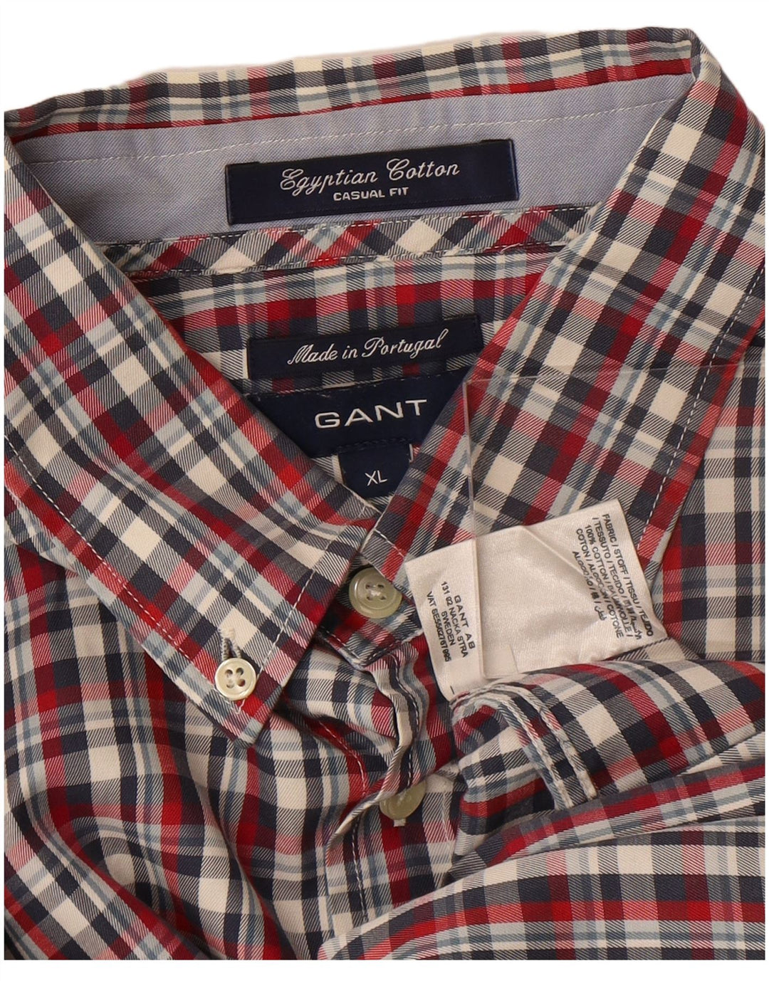 GANT Herre Casual Fit skjorte XL rød ternet bomuld