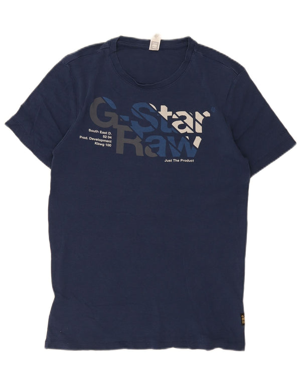 G-Star Herre grafisk T-shirt top XS marineblå bomuld