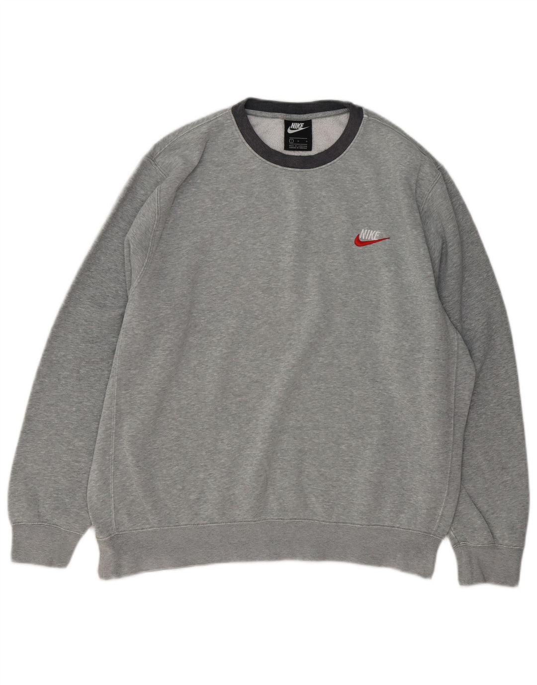 NIKE Sweatshirt til mænd, stor grå bomuld