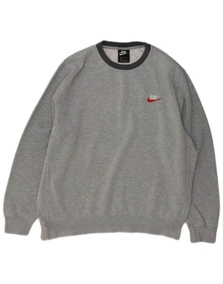 NIKE Sweatshirt til mænd, stor grå bomuld