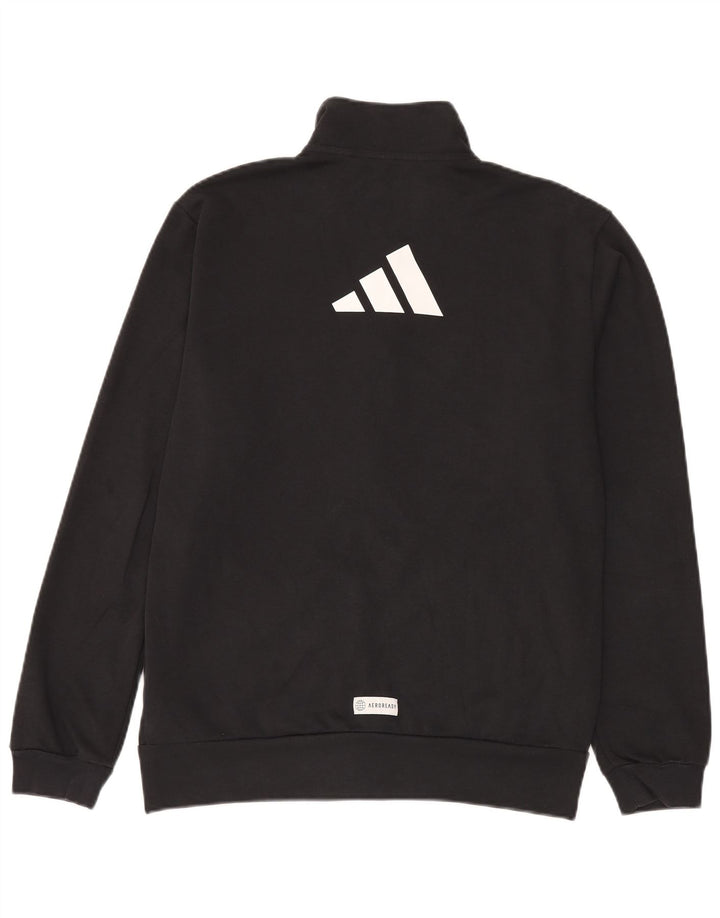 Adidas Herre Aeroready Graphic Tracksuit Top Jakke Medium Sort Polyester