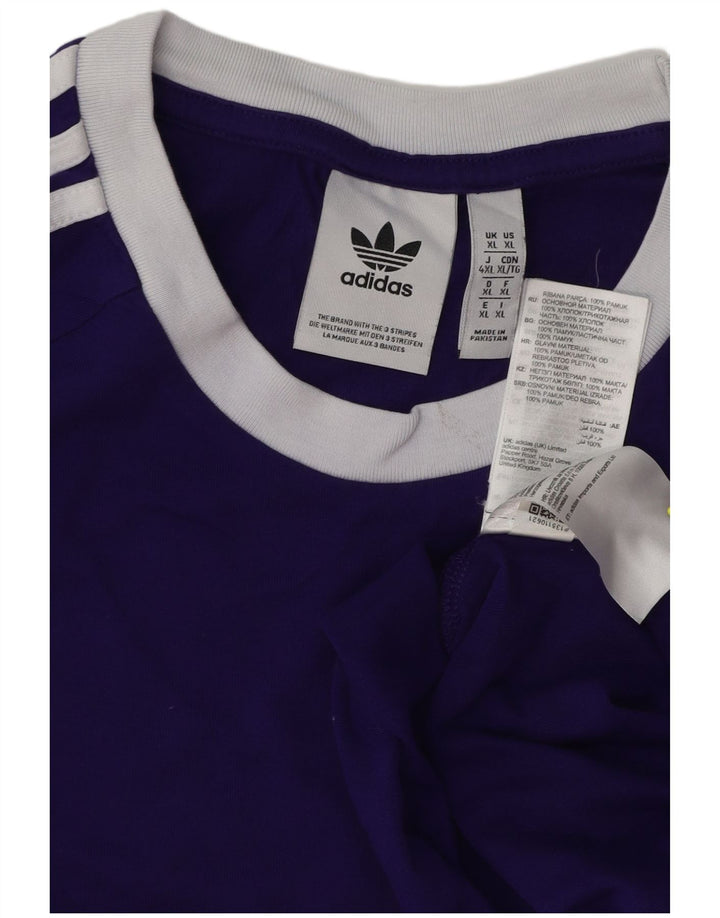 Adidas Herre T-Shirt Top XL Lilla Bomuld