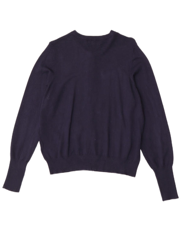 Marks & Spencer Dame Cardigan Sweater UK 16 Large Navy Blue Viscose