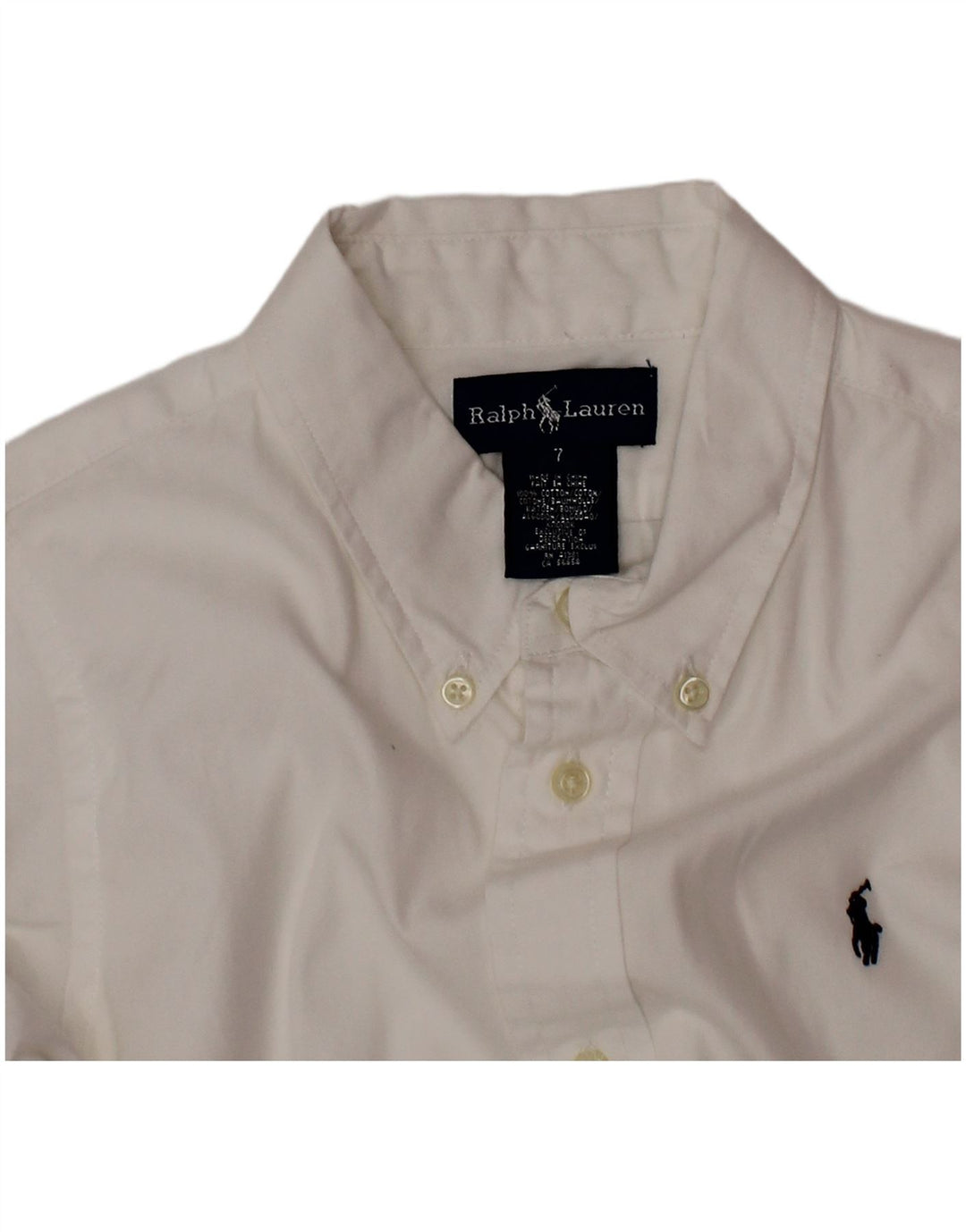 Ralph Lauren drengeskjorte 6-7 år hvid bomuld