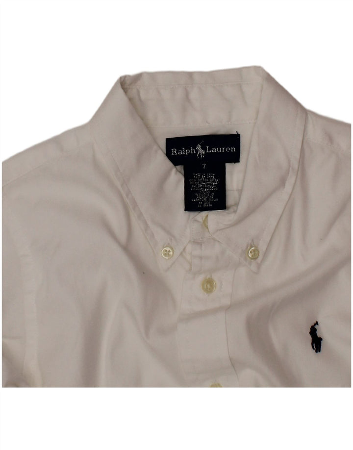 Ralph Lauren drengeskjorte 6-7 år hvid bomuld