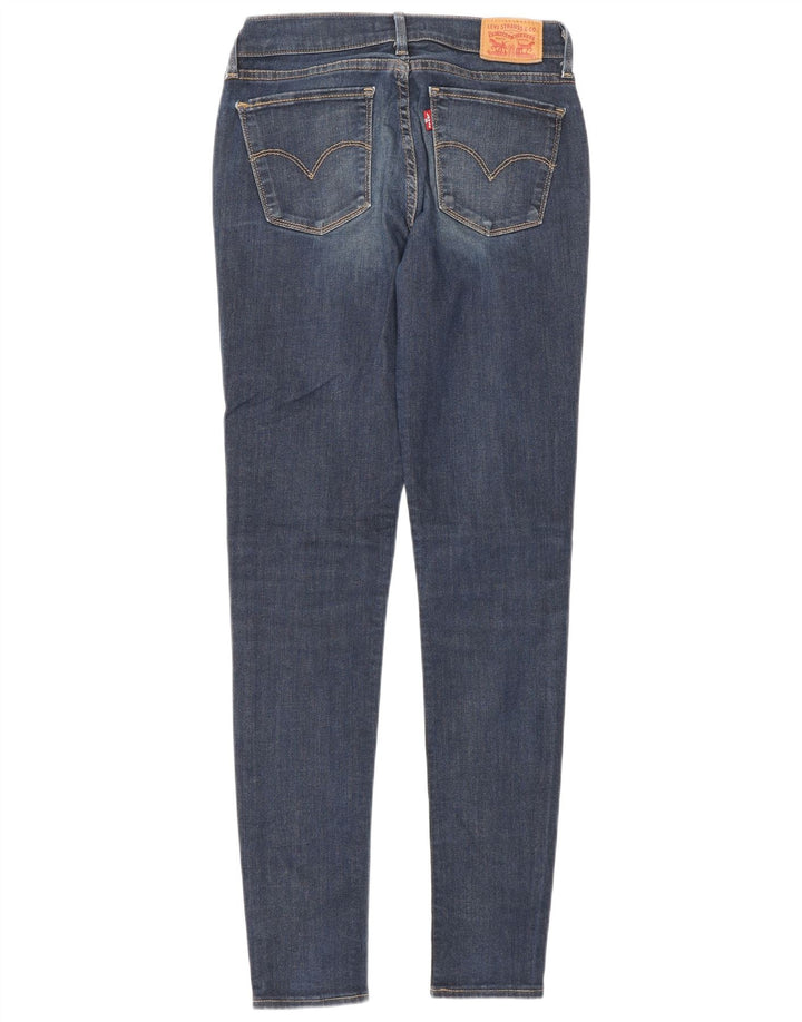 LEVI'S Dame 710 Super Skinny Jeans W28 L30 Marineblå Bomuld