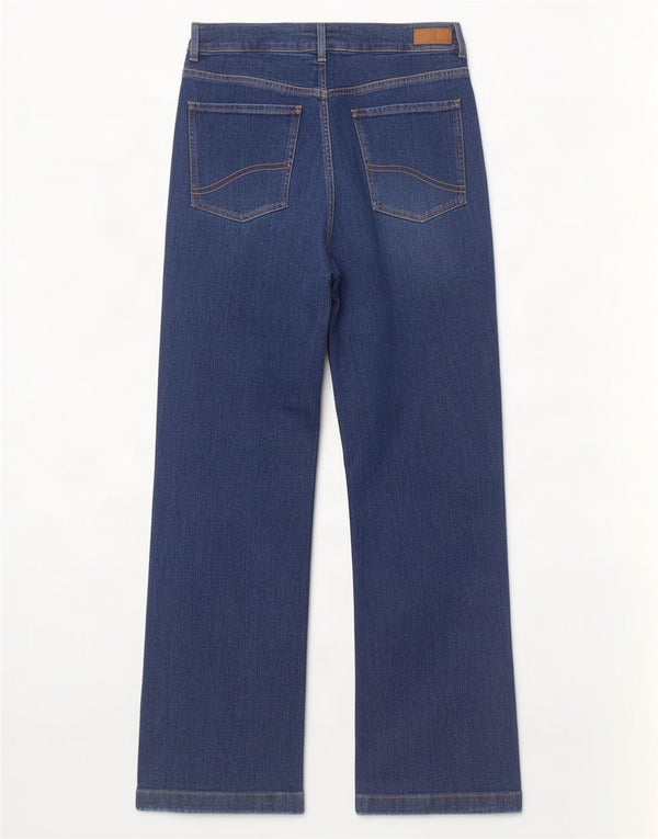 Fat Face Dame Elise Wide Leg Jeans UK 10 Small W30 L30 Blue Cotton