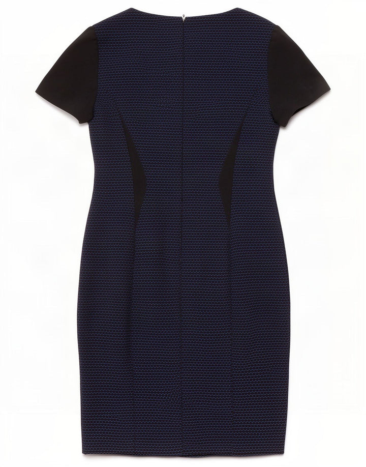 Marks & Spencer Womens Sheath Dress UK 14 Medium Navy Blue Colourblock