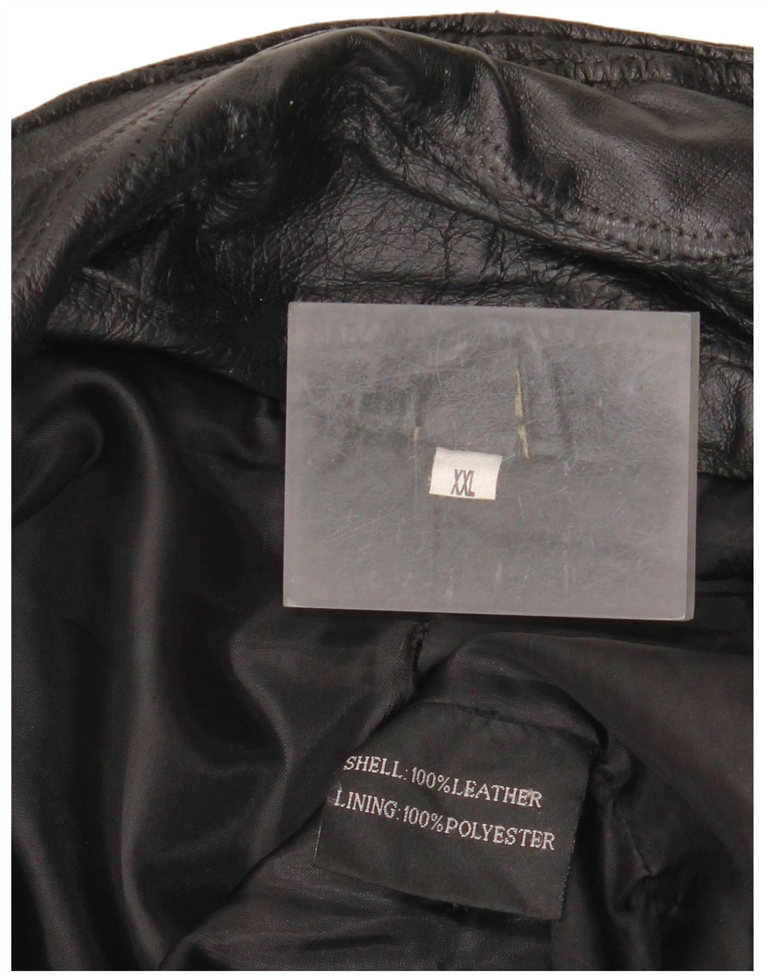 Vintage Herre Læder Capelet Coat UK 44 2XL Sort Læder