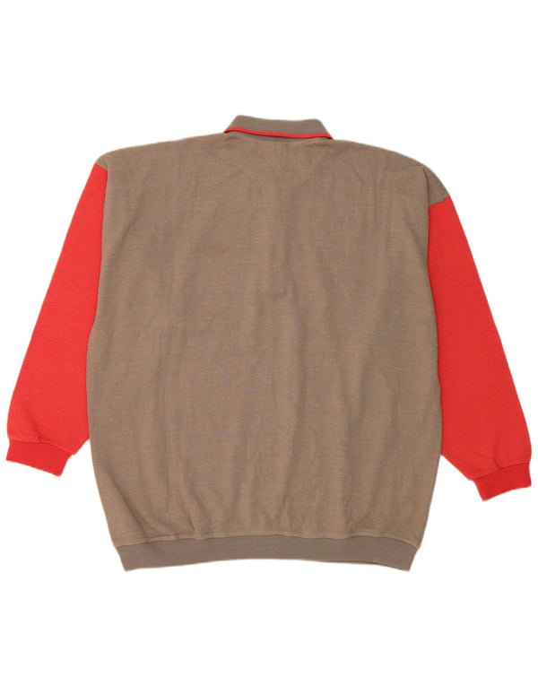Mc Crae's Polo-hals sweatshirt til mænd XL Grå Colourblock Bomuld