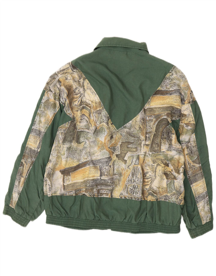 VINTAGE Herre Loose Fit Grafisk træningsdragt Topjakke Lille Khaki Polyamid