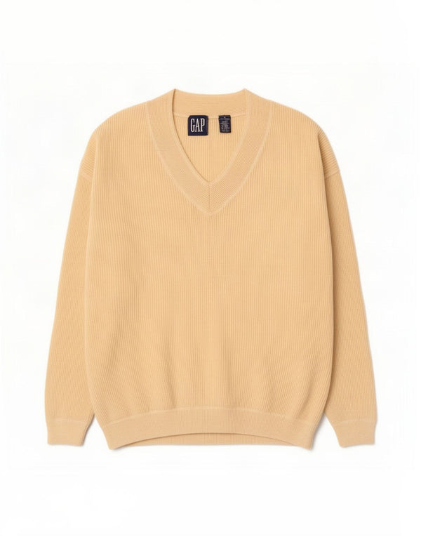 Gap Herre Loose Fit V-hals sweater Medium Beige Bomuld