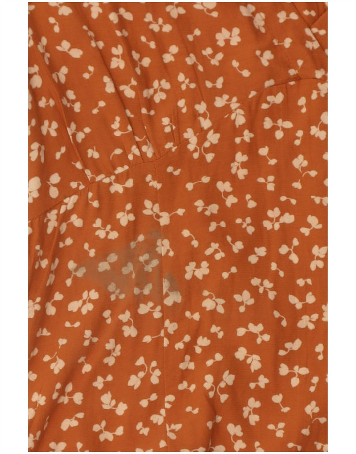 French Connection Dame Sundress UK 12 Medium Orange Floral Viscose