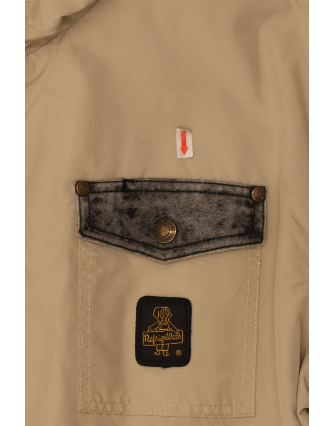 Refrigiwear Herre Bomber Rain Jacket UK 42 2XL Beige Colourblock